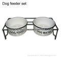 Dolomite dog feeder set